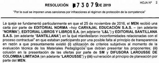 Sanción de 1380 millones de Superindustria por proceso de contratación en Mineducación 230120Quejosos Caso Smeducacion