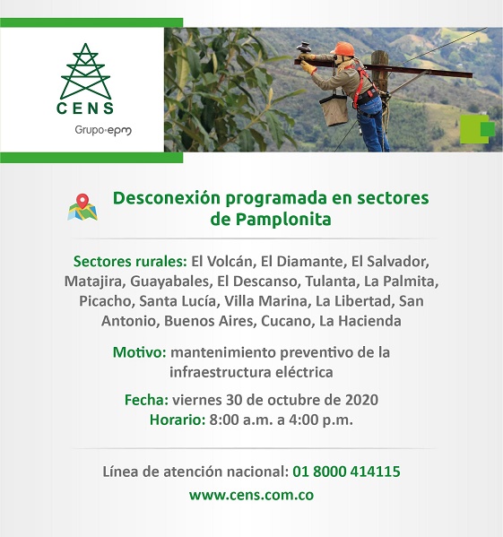 Desconexión de energía en zona rural de Pamplonita el 30 291020CensDesconexionPamplonita