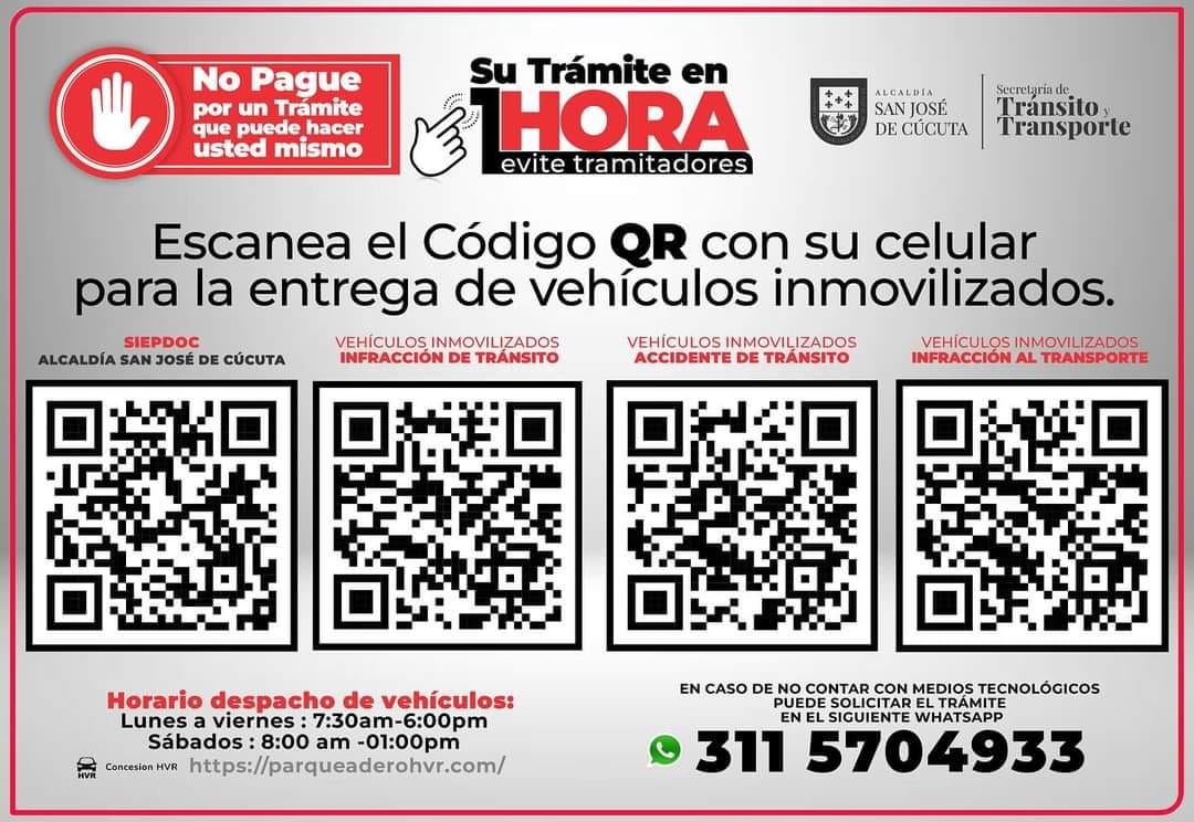 Códigos QR para tramitar devolución vehículos tras pagar multas.
