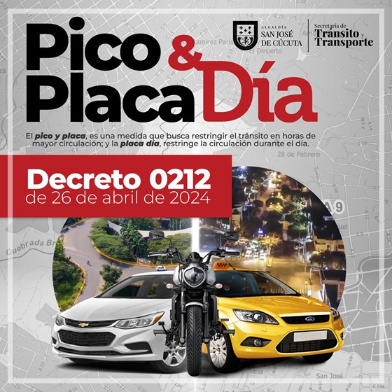 Home Modificada el área del pico y placa y horarios en Cúcuta