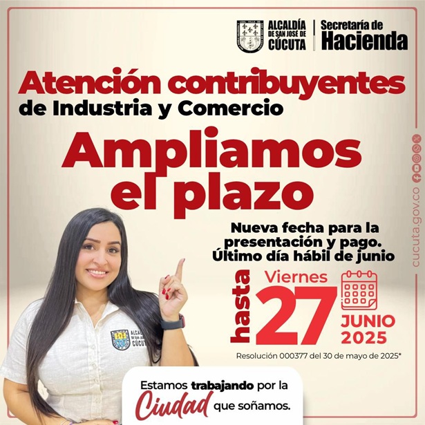 Ampliaron plazo para pago de industria y comercio en Cúcuta